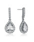 ფოტო #1 პროდუქტის Sterling Silver White Gold Plated Cubic Zirconia Teardrop Earrings