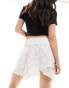 Фото #4 товара ASOS DESIGN sheer hanky hem lace mini skirt in ivory