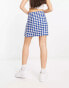 River Island boucle dogtooth print skirt co-ord in blue