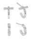 ფოტო #1 პროდუქტის Crystal Heart And Cross Hoop Earring Set