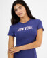 ფოტო #3 პროდუქტის Juniors' New York T-Shirt Dress