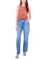 ფოტო #3 პროდუქტის Women's Paisley Crewneck Split Back Keyhole Tank Top