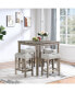 Фото #6 товара Industrial 5-Piece Dining Table Set with Bar Stools