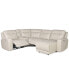 Фото #4 товара CLOSEOUT! Blairemoore 5-Pc. Leather Power Chaise Sectional with 1 USB Console and 2 Power Recliners, Created for Macy's
