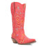 Dingo Beetle Juice Floral Embroidered Snip Toe Cowboy Womens Red Casual Boots D