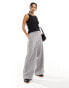 ASOS DESIGN Petite tailored wide leg dad trouser in grey