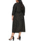 Фото #2 товара Plus Size Metallic Dot Ruched-Waist Dress