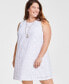 Фото #3 товара Trendy Plus Size Eyelet Sleeveless Dress, Created for Macy's