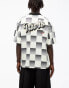 Фото #3 товара Pull&Bear paris checkered retro sports t-shirt in ecru