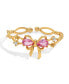 ფოტო #1 პროდუქტის Pink Faux Cubic Zirconia Pretty in Pink Bow Ring