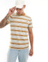 Fred Perry stripe t-shirt in peach and orange