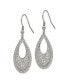 ფოტო #3 პროდუქტის Stainless Steel Textured Cut-out Design Dangle Earrings