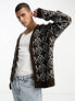 Фото #1 товара ASOS DESIGN knitted oversized cardigan in geo design