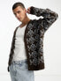 ASOS DESIGN knitted oversized cardigan in geo design