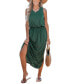 Фото #1 товара Women's Forest Green Side Slit Maxi Beach Dress