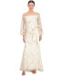 Фото #6 товара Women's Sequin Embroidered Balloon-Sleeve Gown