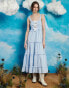 Sister Jane bow stripe midaxi dress in blue