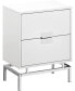 Фото #1 товара Chrome Metal 24" Accent Table in Glossy White