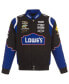 Фото #4 товара Men's Black Jimmie Johnson Lowe's Twill Driver Uniform Full-Snap Jacket