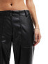 Фото #9 товара Only faux leather straight leg trousers in black