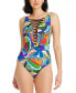Фото #1 товара Women's The Mix Lace-Down One-Piece Swimsuit