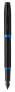 Фото #1 товара Шариковая ручка Parker IM Vibrant Rings черная-синяя - система заправки картриджами - металлическая - нержавеющая сталь - средний - одинарный.