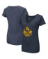 ფოტო #2 პროდუქტის Women's Navy West Virginia Mountaineers Fan V-Neck T-shirt