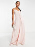 ASOS DESIGN twist front cami maxi dress in blush