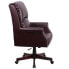 Фото #1 товара High Back Pillow Back Burgundy Leather Executive Swivel Chair With Arms