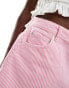 ASOS DESIGN denim a line short in pink stripe