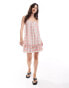 Фото #1 товара COLLUSION drop hem mini dress in blush check