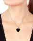 Фото #2 товара EFFY Collection eFFY® Onyx & Diamond (1/20 ct. t.w.) Heart 18" Pendant Necklace in 14k Gold