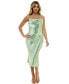 ფოტო #1 პროდუქტის Women's Leopard Satin Jacquard Bias Dress