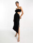 Pretty Lavish ruched cut-out midaxi dress in black