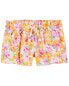Baby Floral Print Paperbag Twill Shorts 12M