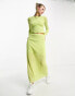 Фото #1 товара COLLUSION knit column maxi skirt in green