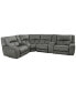 Фото #10 товара CLOSEOUT! Terrine 6-Pc. Fabric Sectional with 2 Power Motion Recliners and 2 USB Consoles, Created for Macy's