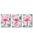 Фото #1 товара Pink Flamingo - Wall Art - 7.5 x 10 inches - Set of 3 Signs - Wash, Brush, Flush
