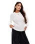 Фото #1 товара Vila longsleeve textured knitted jumper in white