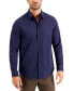 Фото #1 товара Tasso Elba Men's Shirt Plaid Paisley Jacquard Button up Navy 2XL