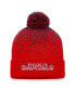Фото #1 товара Men's Red Washington Capitals Iconic Gradient Cuffed Knit Hat with Pom