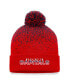 Men's Red Washington Capitals Iconic Gradient Cuffed Knit Hat with Pom