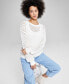 Фото #1 товара Women's Pointelle-Knit Long-Sleeve Sweater, Created for Macy's