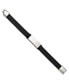 ფოტო #2 პროდუქტის Stainless Steel Black Leather with Black Rubber ID Bracelet