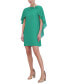 ფოტო #7 პროდუქტის Women's Rhinestone-Embellished Capelet Shift Dress