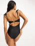 Фото #2 товара Ivory Rose Fuller Bust underwired swimsuit with tie up shoulder in black