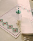 Embroidered cotton linen placemat