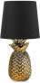 Фото #8 товара Navaris Table Lamp in Pineapple Design – 35 cm High – Decorative Ceramic Lamp for Bedside Table or Side Table – Decorative Lamp with E14 Thread in Silver/Black