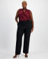 Фото #1 товара Plus Size Pull-On Compression Straight-Leg Pants