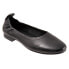 Trotters Gia T2252-001 Womens Black Wide Leather Slip On Ballet Flats Shoes